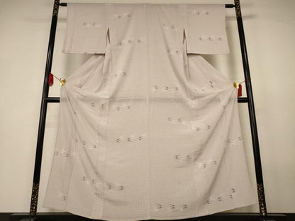 平和屋着物＊夏物　小紋　絽　絣柄　正絹　逸品　AABK2646jd