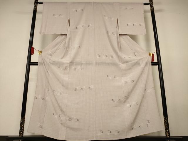 平和屋着物＊夏物　小紋　絽　絣柄　正絹　逸品　AABK2646jd