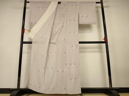 平和屋着物＊夏物　小紋　絽　絣柄　正絹　逸品　AABK2646jd