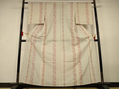 平和屋着物＊夏物　小紋　絽　蝶　正絹　逸品　AABK2649jd