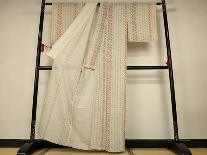 平和屋着物＊夏物　小紋　絽　蝶　正絹　逸品　AABK2649jd