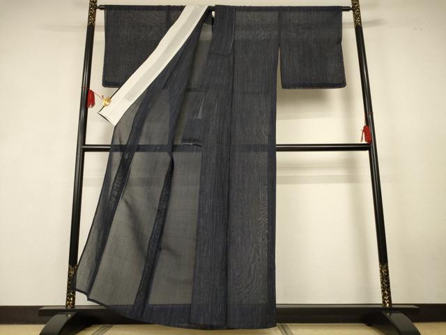 平和屋着物＊夏物　紗紬　縞　正絹　逸品　未使用　AABK2650jd