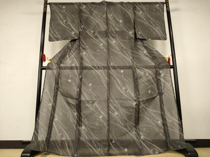 平和屋着物＊夏物　絹芭蕉　流水文　正絹　逸品　AABK2651jd