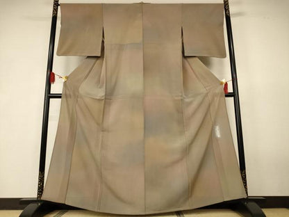 平和屋着物＊夏物　染色作家　斉藤三才　小紋　絽縮緬　霞文　暈し染め　正絹　逸品　AABK2656jd