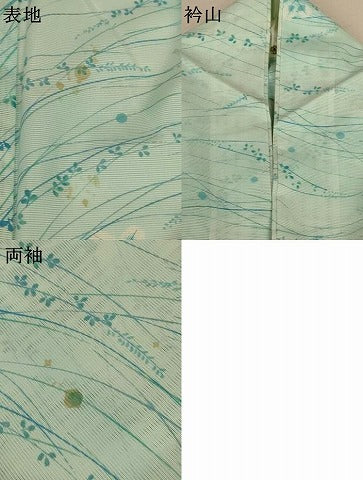 平和屋着物＊夏物　小紋　絽　萩　洗える着物　AABK2663jd
