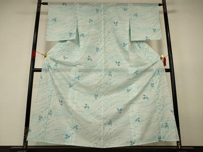 平和屋着物＊夏物　小紋　絽　萩　洗える着物　AABK2663jd
