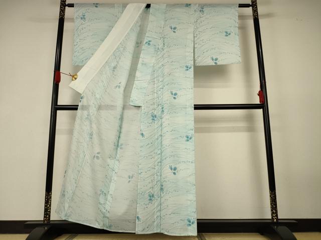 平和屋着物＊夏物　小紋　絽　萩　洗える着物　AABK2663jd