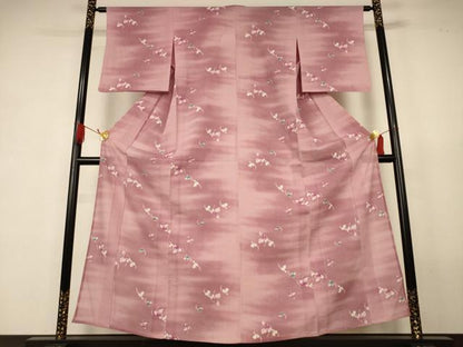 平和屋着物＊夏物　小紋　絽　舞花文　洗える着物　AABK2664jd
