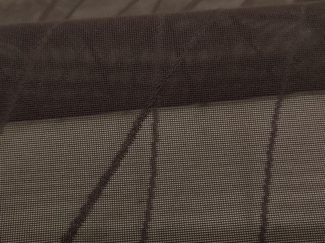 平和屋着物＊夏物　色無地　よろけ斜縞紋紗　黒紅色　正絹　逸品　AABK2690jd