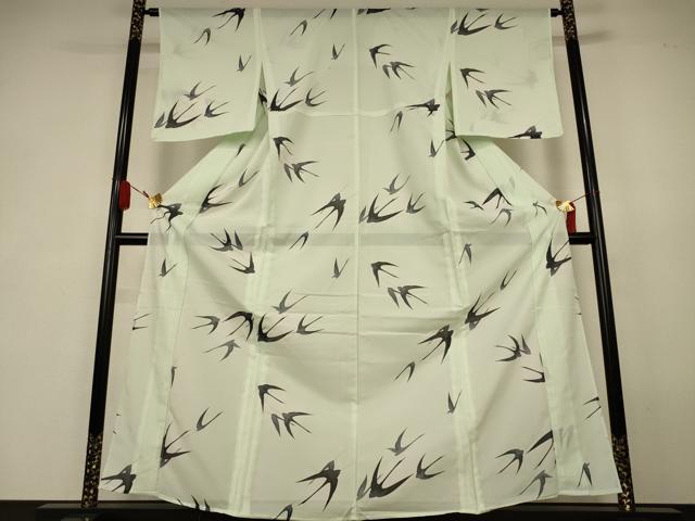 平和屋着物＊夏物　小紋　絽　飛鳥文　洗える着物　未使用　AABK2691jd