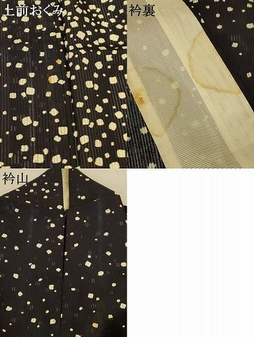 平和屋着物＊夏物　訪問着　縦絽　霞文　黒地　正絹　逸品　AABK2693jd