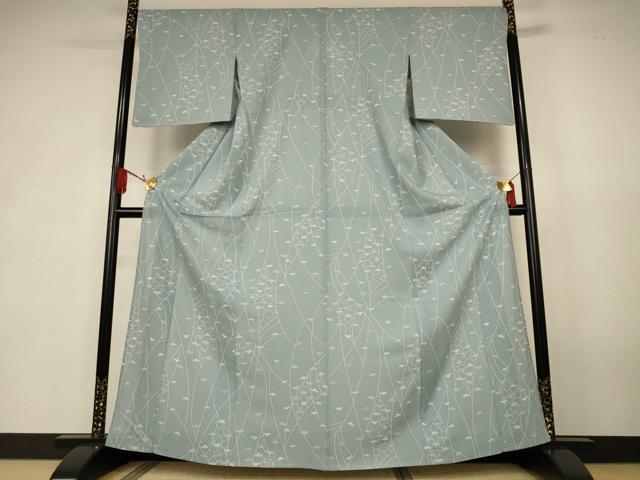 平和屋着物＊夏物　小紋　絽　舞花文　正絹　逸品　AABK2696jd