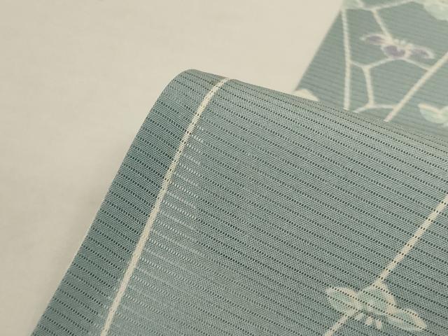 平和屋着物＊夏物　小紋　絽　舞花文　正絹　逸品　AABK2696jd