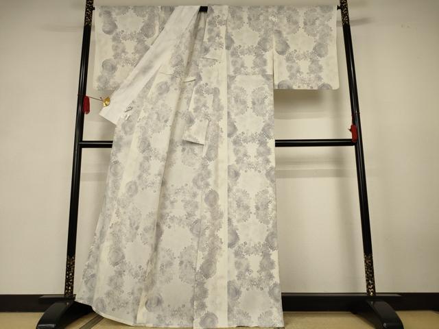 平和屋着物＊夏物　小紋　紗　草花文　やまと誂製　洗える着物　AABK2697jd