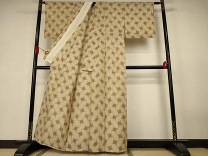 平和屋着物＊夏物　紬　絣文　正絹　逸品　AABK2699jd