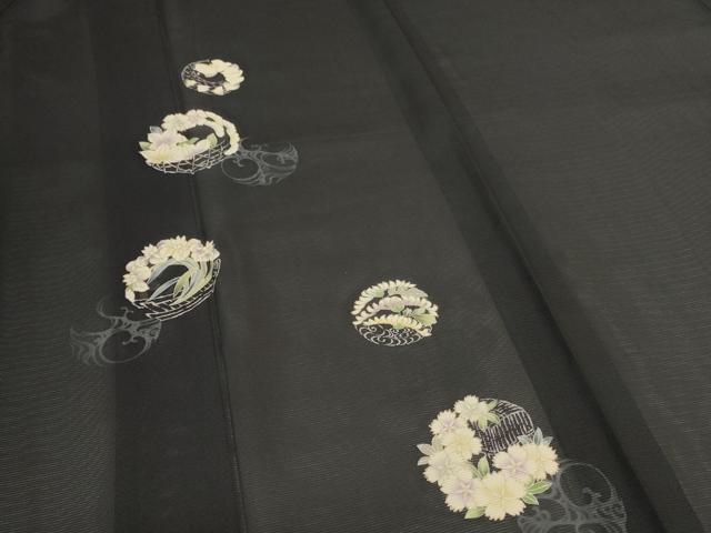 平和屋着物＊夏物　訪問着　絽　草花丸文　正絹　逸品　AABK2704jd