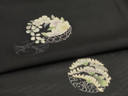 平和屋着物＊夏物　訪問着　絽　草花丸文　正絹　逸品　AABK2704jd