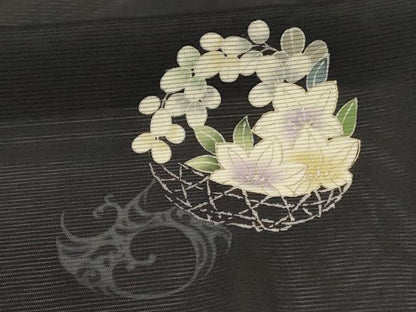 平和屋着物＊夏物　訪問着　絽　草花丸文　正絹　逸品　AABK2704jd