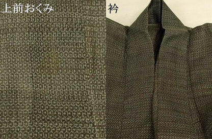 平和屋着物＊夏物　男性　石川県指定無形文化財　能登上布　本麻手織上布　80亀甲　総詰め　麻　逸品　AABK2709jd