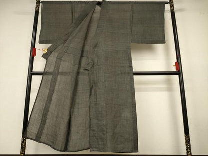 平和屋着物＊夏物　男性　石川県指定無形文化財　能登上布　本麻手織上布　80亀甲　総詰め　麻　逸品　AABK2709jd