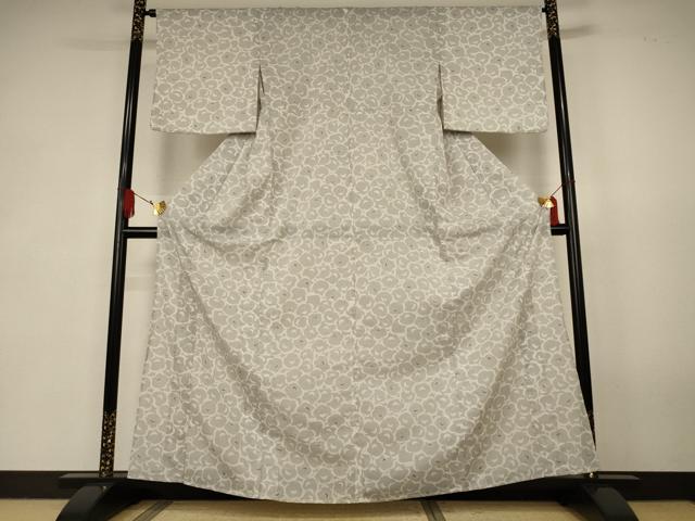 平和屋着物＊夏物　小紋　紗　花尽くし　洗える着物　AABK2710jd