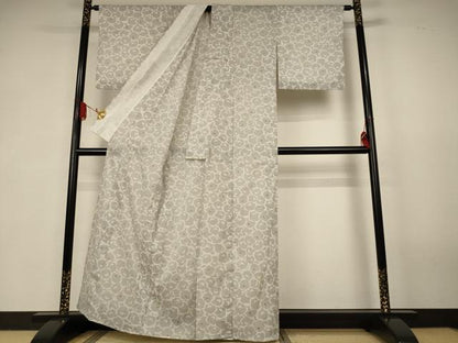 平和屋着物＊夏物　小紋　紗　花尽くし　洗える着物　AABK2710jd