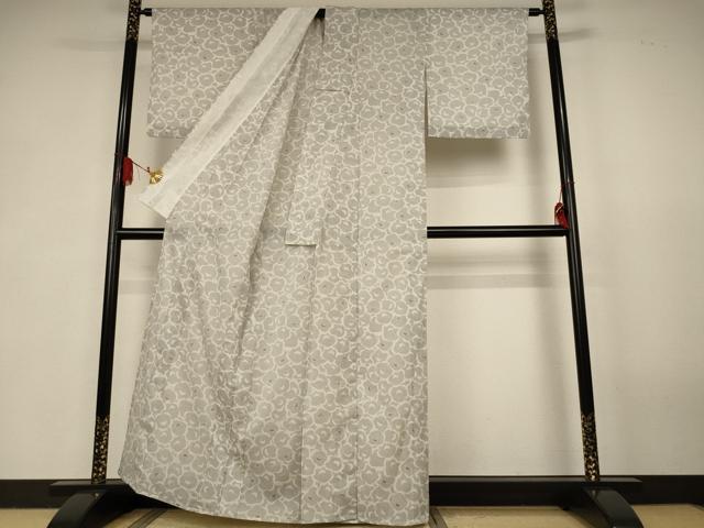 平和屋着物＊夏物　小紋　紗　花尽くし　洗える着物　AABK2710jd