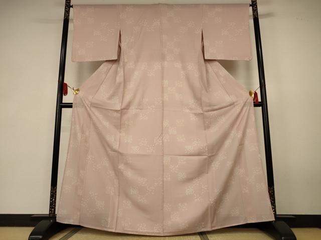 平和屋着物＊夏物　小紋　絽　草花文　五泉　伊勢丹扱い　反端付き　正絹　逸品　AABK2711jd