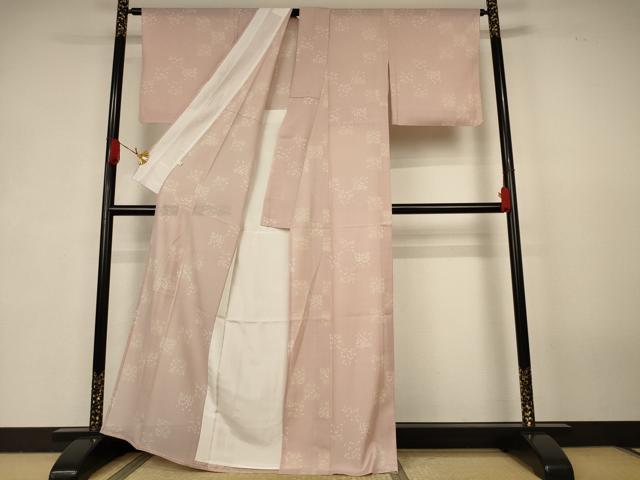 平和屋着物＊夏物　小紋　絽　草花文　五泉　伊勢丹扱い　反端付き　正絹　逸品　AABK2711jd