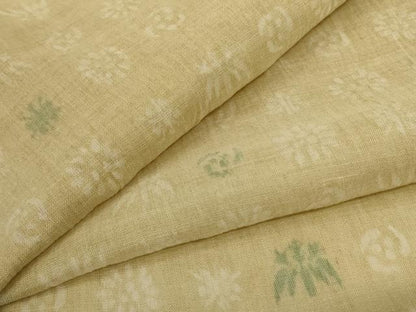 平和屋着物＊夏物　小千谷ちぢみ　草花文　麻　逸品　AABK2712jd