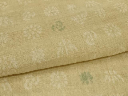 平和屋着物＊夏物　小千谷ちぢみ　草花文　麻　逸品　AABK2712jd