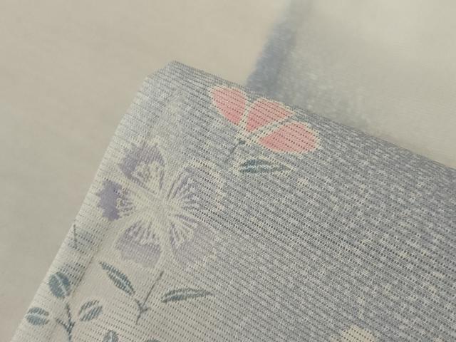 平和屋着物＊夏物　小紋　絽　草花文　洗える着物　AABK2713jd