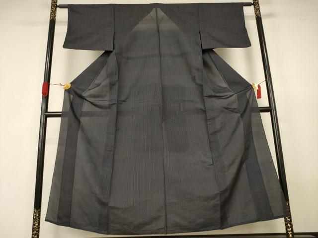 平和屋着物＊夏物　お召　縞　正絹　逸品　AABK2714jd