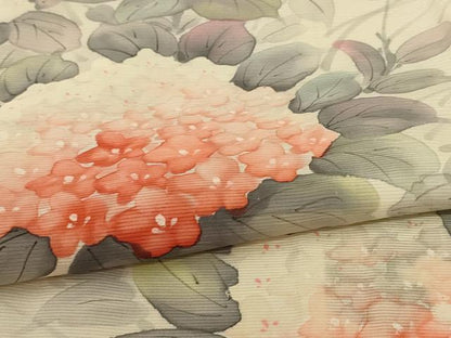 平和屋着物＊夏物　訪問着　絽　手描き　紫陽花　正絹　逸品　AABK2717jd