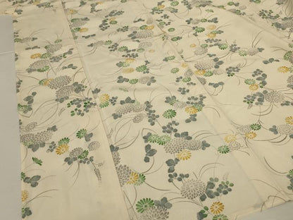 平和屋着物＊夏物　小紋　絽　草花文　正絹　逸品　AABK2719jd