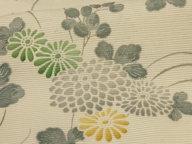 平和屋着物＊夏物　小紋　絽　草花文　正絹　逸品　AABK2719jd