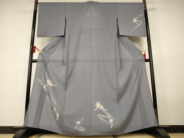 平和屋着物＊夏物　訪問着　絽　風鈴　銀彩　健勝苑扱い　正絹　逸品　AABK2720jd