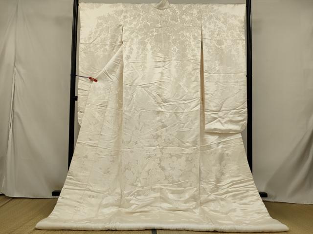 平和屋本店●白打掛　白無垢　和装　婚礼　結婚式　花嫁　神社挙式　唐織　飛鶴花尽くし　逸品　AABK2723ou