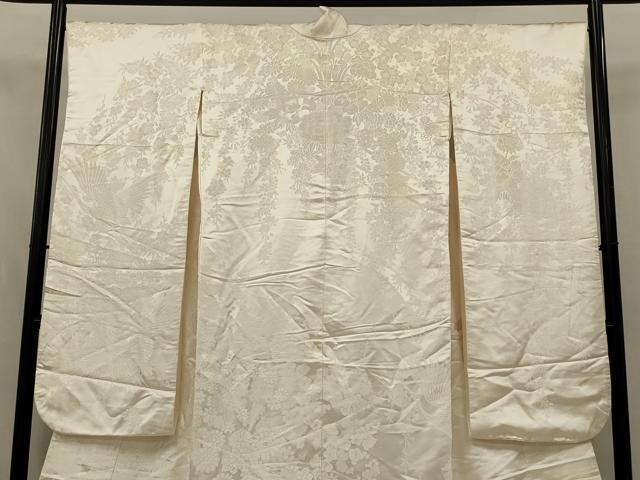 平和屋本店●白打掛　白無垢　和装　婚礼　結婚式　花嫁　神社挙式　唐織　飛鶴花尽くし　逸品　AABK2723ou
