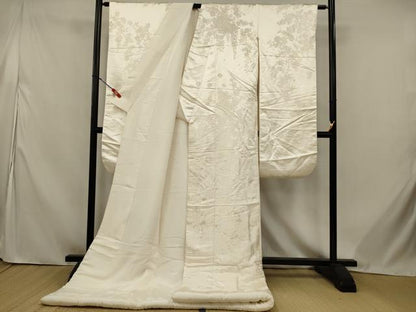 平和屋本店●白打掛　白無垢　和装　婚礼　結婚式　花嫁　神社挙式　唐織　飛鶴花尽くし　逸品　AABK2723ou