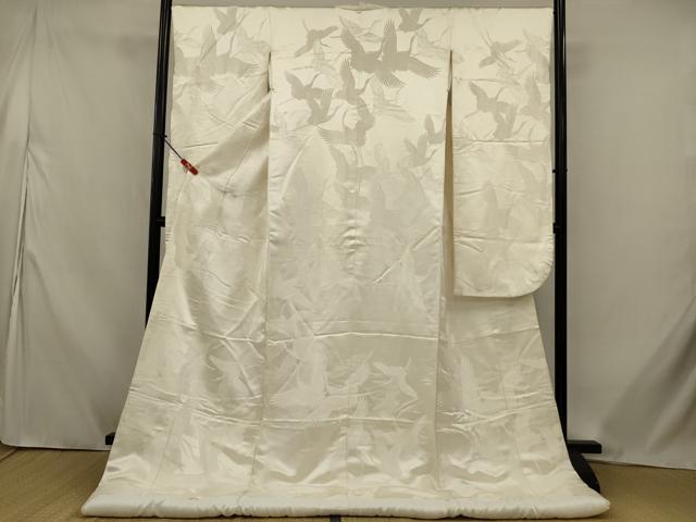 平和屋本店●白打掛　白無垢　和装　婚礼　結婚式　花嫁　神社挙式　唐織　飛鶴文　逸品　AABK2724ou