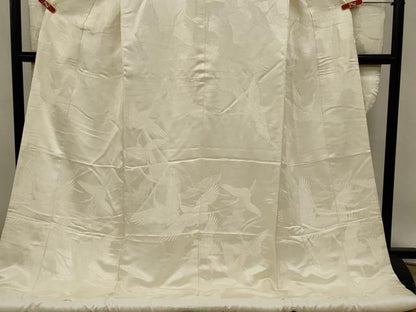 平和屋本店●白打掛　白無垢　和装　婚礼　結婚式　花嫁　神社挙式　唐織　飛鶴文　逸品　AABK2724ou