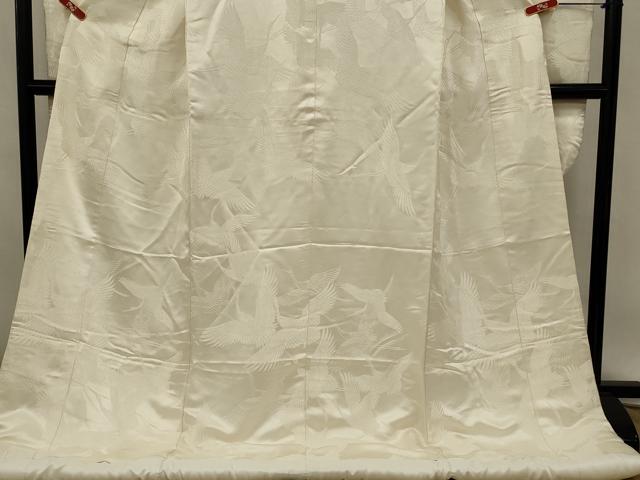 平和屋本店●白打掛　白無垢　和装　婚礼　結婚式　花嫁　神社挙式　唐織　飛鶴文　逸品　AABK2724ou