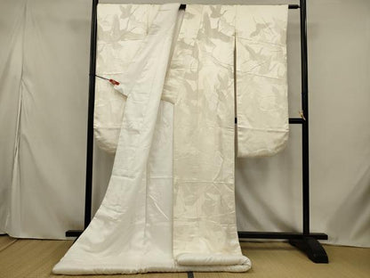 平和屋本店●白打掛　白無垢　和装　婚礼　結婚式　花嫁　神社挙式　唐織　飛鶴文　逸品　AABK2724ou