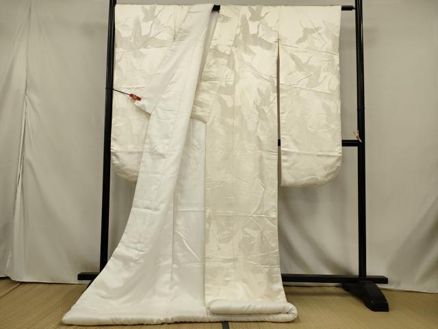 平和屋本店●白打掛　白無垢　和装　婚礼　結婚式　花嫁　神社挙式　唐織　飛鶴文　逸品　AABK2724ou