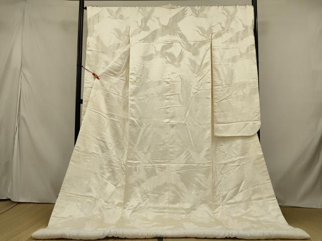 平和屋本店●白打掛　白無垢　和装　婚礼　結婚式　花嫁　神社挙式　飛鶴文　銀糸　逸品　AABK2727ou