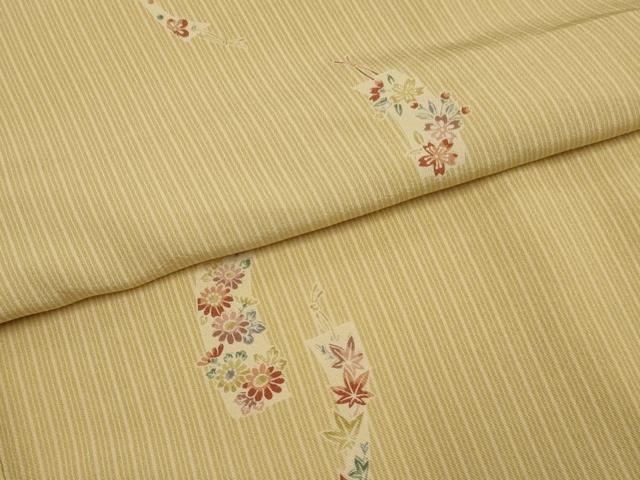 平和屋本店●お引きずり・お引き摺り　小紋　和装　舞台　舞妓　芸妓　芸者　衣装　短冊花文　逸品　AABK2729ou
