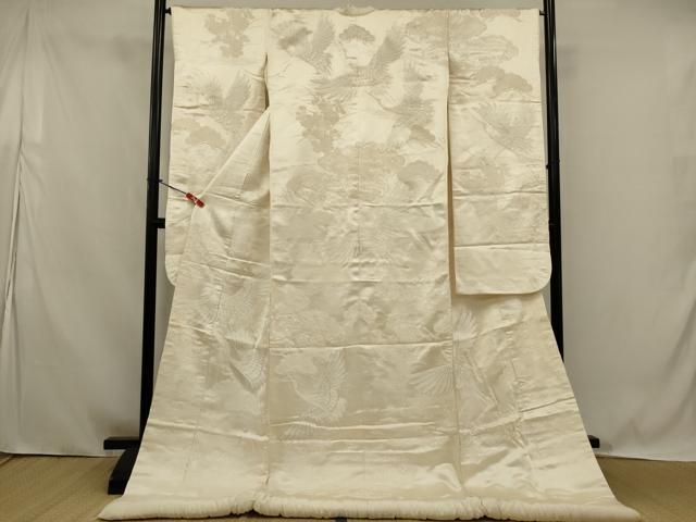 平和屋本店●白打掛　白無垢　和装　婚礼　結婚式　花嫁　神社挙式　駒刺繍　飛鶴松文　逸品　AABK2733ou