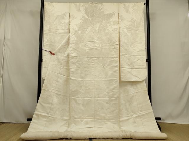平和屋本店●白打掛　白無垢　和装　婚礼　結婚式　花嫁　神社挙式　飛鶴花文　銀糸　逸品　AABK2734ou