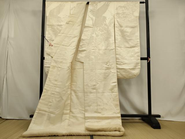平和屋本店●白打掛　白無垢　和装　婚礼　結婚式　花嫁　神社挙式　唐織　飛鶴花文　逸品　AABK2735ou